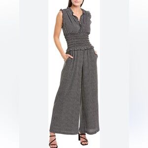 Max Studio Black Sleeveless Jumpsuit Skoked waist surplice